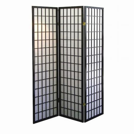 Ore International Ore International R530 3-Panel Room Divider - Black R530